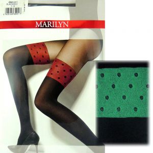 Marilyn Zazu E11 R3/4 rajstopy jak pończochy black/green